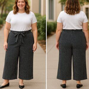 Max Studio Women’s Striped Wide-Leg